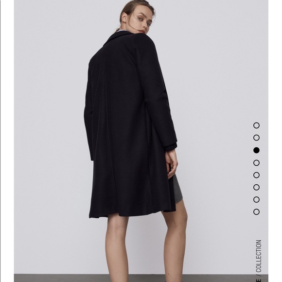 Zara Black Lapel Coat - Picture 2 of 8